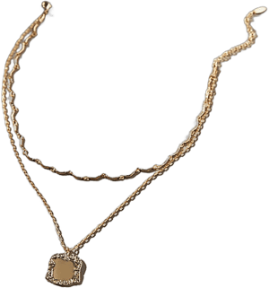 Anthropologie Square Coin Layered Necklace