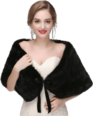 Olbye Women's Sleeveless Faux Fur Wrap