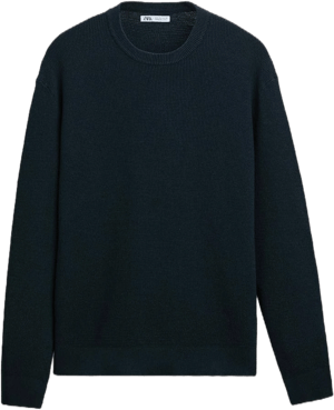 Zara Men's Basic Textured Knit Sweater