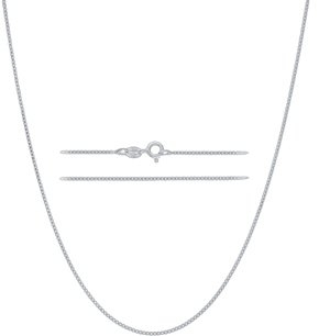 925 Sterling Silver Italian Box Chain Necklace with Spring Ring Clasp