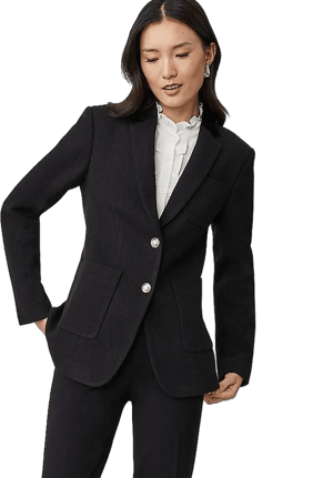 Ann Taylor Women's Greenwich Basketweave & Velvet Blazer