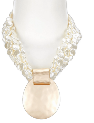 Southern Living Women's Pearl Torsade Pendant Statement Necklace