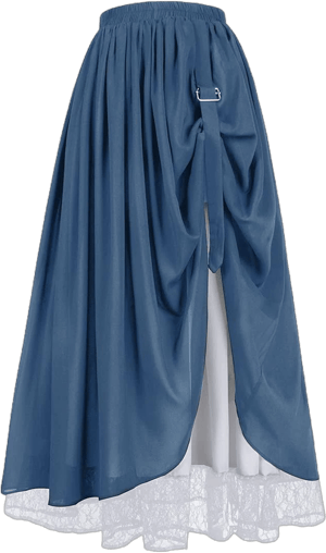 Renaissance Victorian Peasant Double-Layer Maxi Skirt