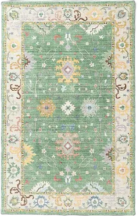 Madeira Tufted Persian-Style Printed Rug by Anthropologie in Green, Size: 5’ X 8’