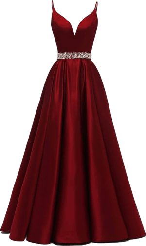 Yexinbridal Satin Beaded V-Neck Long Prom Dress with Pockets