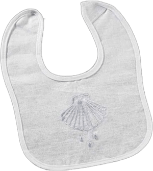 Cambridge Shell Water Embroidered Baptismal Bib