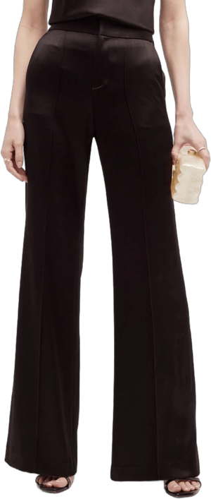 Alice + Olivia Women's Dylan Satin High-Rise Wide-Leg Pants