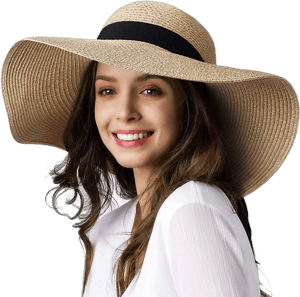 FURTALK Women's Foldable Wide Brim Straw Sun Hat