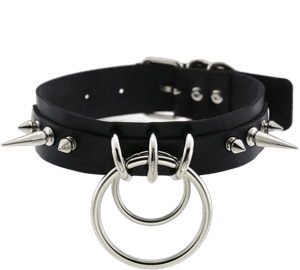 Gothic Leather Metal Spike Collar Choker Necklace