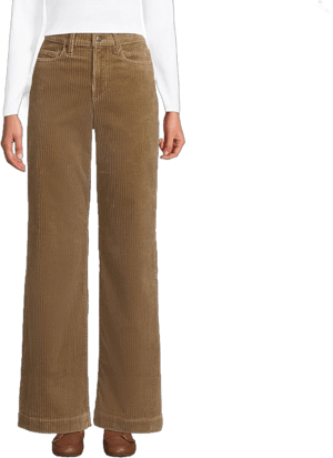 Lands' End Women's High Rise Wide Leg Corduroy Pants