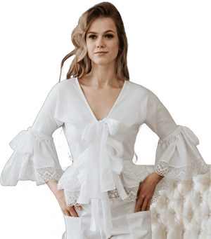 Victorian Long Sleeve Lace Ruffle Blouse