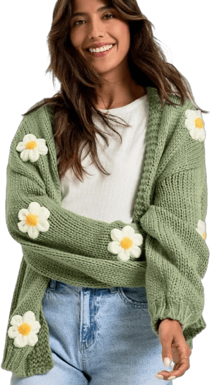 Altar'd State Daisie 3D Floral Acrylic Cardigan