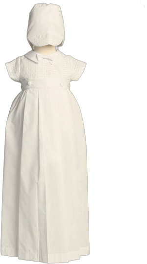 Mason Christening Cotton Romper with Detachable Gown