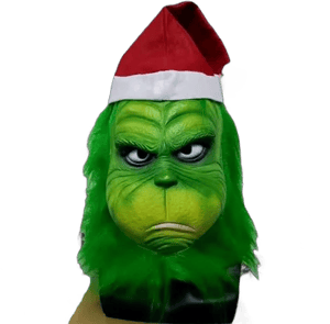 Green Grinch Mask Christmashalloween Cosplay Green Fur Monster Masque Pr