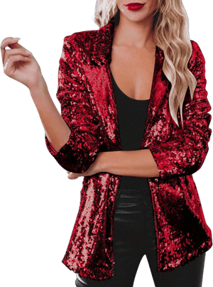 Women's Casual Long Sleeve Sequin Blazer