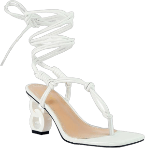 London Rag Women's Cassino Strappy Lace-Up Chain Heels