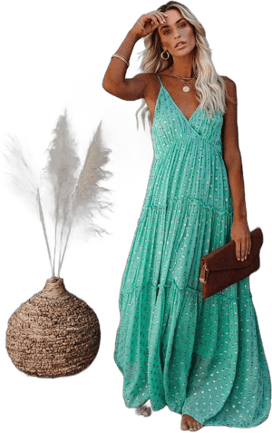 Boho Beach Hut Bohemian Floral Sleeveless Maxi Sundress