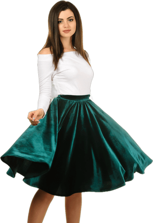 Women's Flared Velvet Circle Skirt