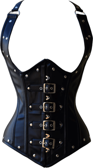 Steampunk Leather Corset with Steel Boned Underbust Strap