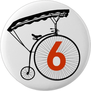 Number 6 Badge Pinback Button