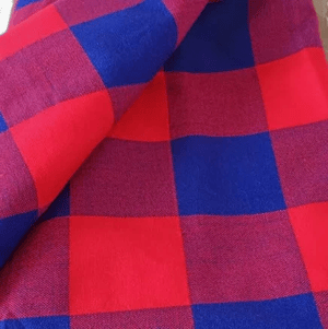 Shuka Blanket Scarf Red and Blue