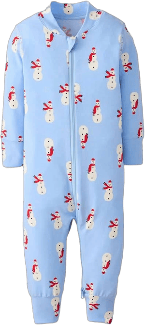 Hanna Andersson Snowmen 2-Way Zip Sleeper Pajamas