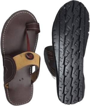 African Men's Genuine Leather Beaded Sandals