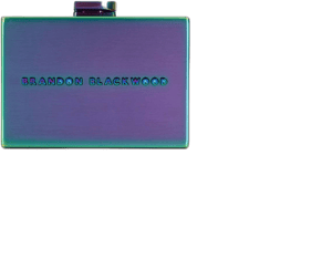 Brandon Blackwood Purple Iridescent Mini Metal Minaudière