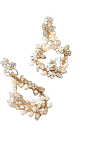 Twigs & Honey Baby's Breath Pearl Drop Earrings