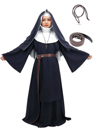 Women's Medieval Nun Cosplay Costume