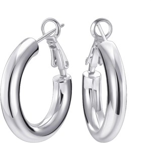 14K Gold Plated Chunky Tube Hoop Earrings