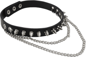 Spiked Leather Choker Necklace