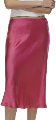 Aritzia Babaton Women's Slip Satin Midi Skirt in Eros Pink | 0