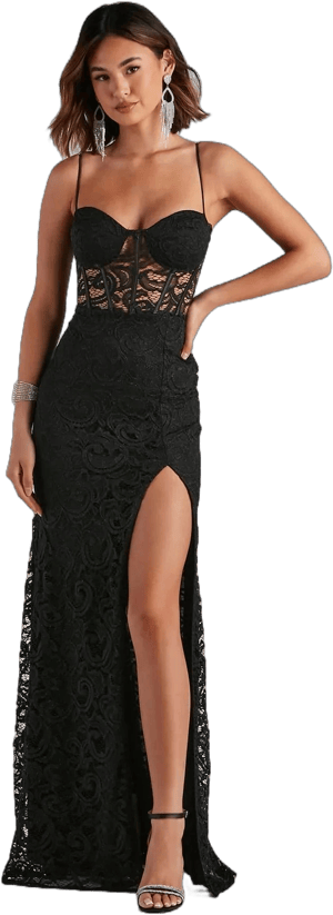 Windsor Vicky Sheer Lace Corset Dress