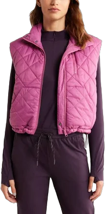 Zella Reversible Quilted Nylon Puffer Vest in Pink Violet at Nordstrom, Size X-Large