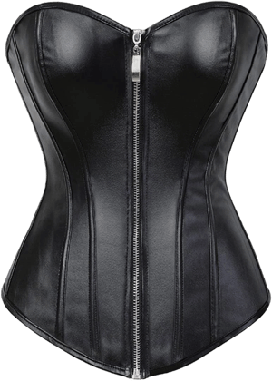 Women's Steampunk Faux Leather Corset Top