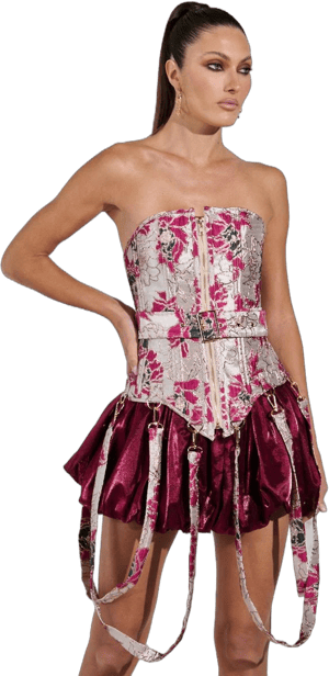 Akira Aurora Brocade Corset Top