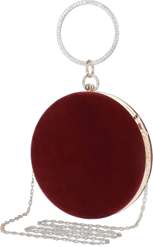 Women's Velvet Round Clutch Purse