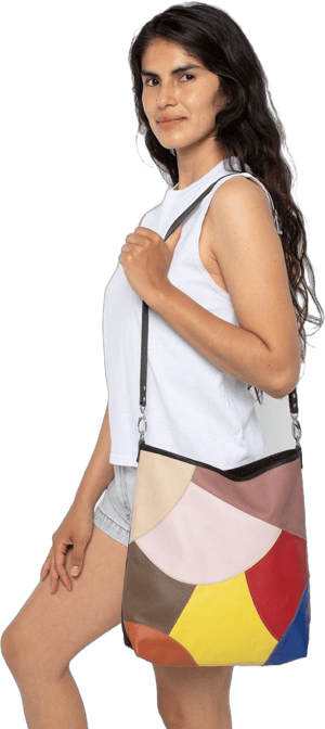 Los Angeles Apparel Patchwork Crossbody Bag