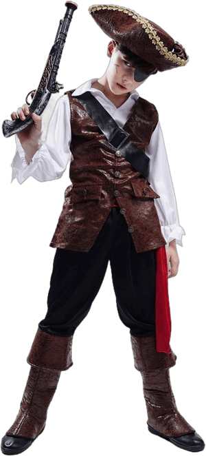 PGOND Boys Deluxe Pirate Costume with Hat