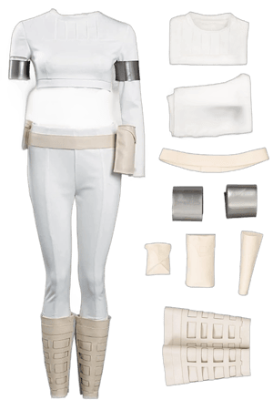 Padme Amidala Cosplay Costume Wig Queen Shirt Pants Belt