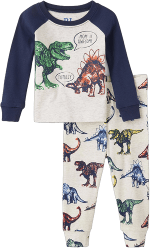 The Children's Place Baby Boys' Dino Snug Fit Cotton Pajama Set