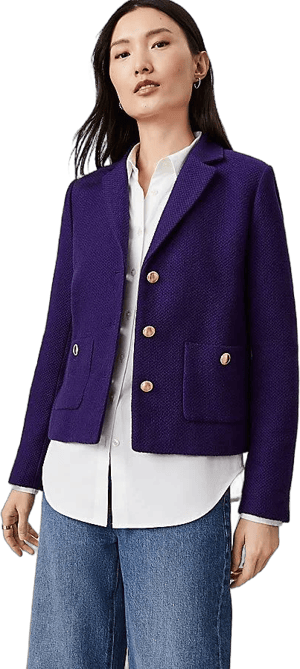 Ann Taylor Women's Tweed Patch Pocket Blazer