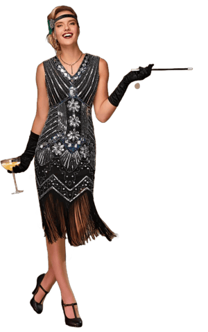 Spirit Halloween Beaded Flapper Dress