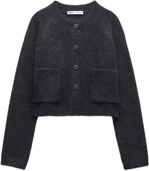 Zara Women's Cropped Knit Cardigan