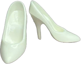 Vintage Barbie White Pumps, High Heel Shoes, Hong Kong