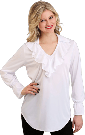 Ruffled Pirate Blouse for Adults | Adult | Womens | White | L | FUN Costumes