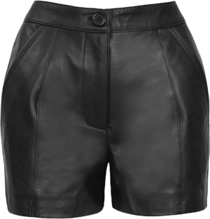 Women's High-Waist Real Leather Shorts