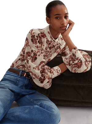 ME+EM Women's Floral Print Cotton Blouse