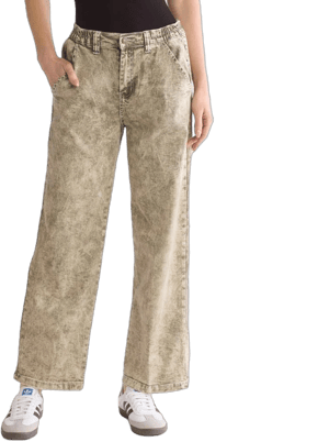 Flying Angel Acid Wash Straight Leg Jeans